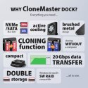 ADSA-M2C22 Stacja dokująca USB4 dla 2x M.2 NVMe SSD z funkcją klonowania dysków bez komputera, z wentylatorem chłodzącym