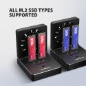 ADSA-M2C22 Stacja dokująca USB4 dla 2x M.2 NVMe SSD z funkcją klonowania dysków bez komputera, z wentylatorem chłodzącym