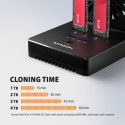 ADSA-M2C22 Stacja dokująca USB4 dla 2x M.2 NVMe SSD z funkcją klonowania dysków bez komputera, z wentylatorem chłodzącym