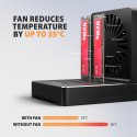 ADSA-M2C22 Stacja dokująca USB4 dla 2x M.2 NVMe SSD z funkcją klonowania dysków bez komputera, z wentylatorem chłodzącym