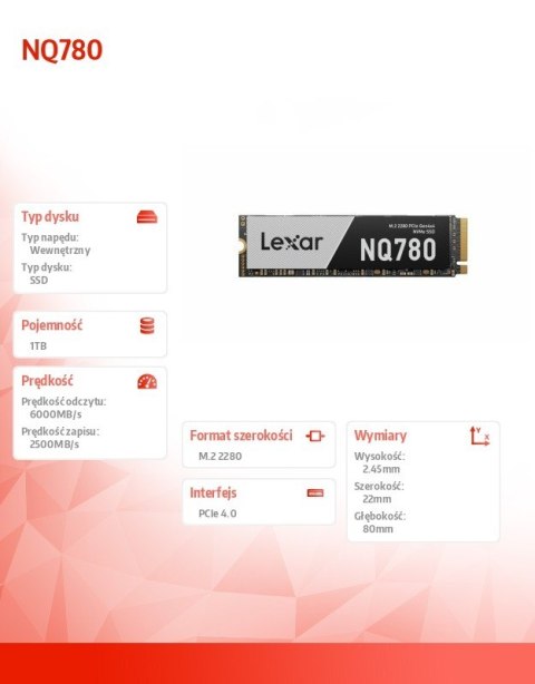Dysk SSD NQ780 1TB Gen4 NVMe 2280 6000/2500
