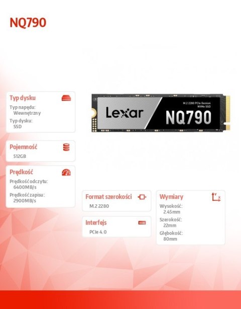 Dysk SSD NQ790 512MB NVMe 4x4 2280 6400/2900MB/s