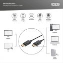 Kabel połączeniowy DisplayPort z zatrzaskami 1080p 60Hz FHD Typ DP/DP M/M 10m Czarny