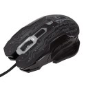Mysz USB dla graczy, 2400 DPI, czarna