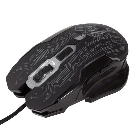 Mysz USB dla graczy, 2400 DPI, czarna