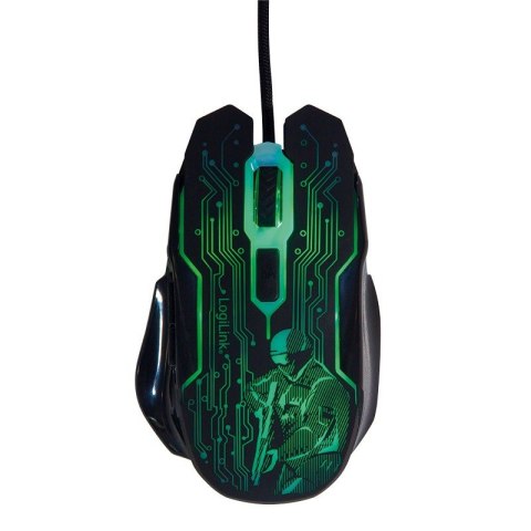 Mysz USB dla graczy, 2400 DPI, czarna