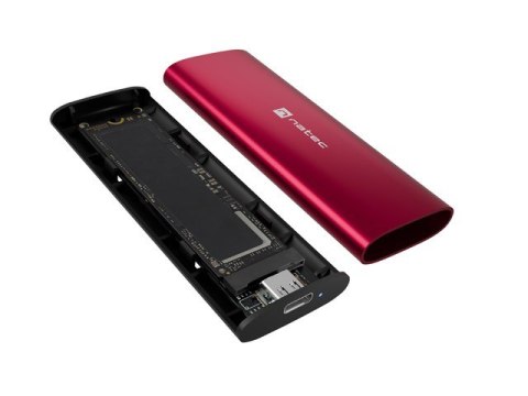 Obudowa SSD zewnętrzna RHINO M.2 NVME USB-C 3.2 ruby red