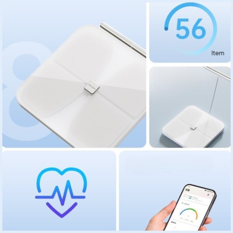 Waga do ciała SS1 bluetooth 5.0 wielofunkcyjna biała