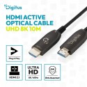 Kabel połączeniowy hybrydowy HDMI AOC | HDMI-A męski-męski | HDMI 2.1 | UHD-2 8K@60Hz | 48Gbps |HDR, eARC, HDCP 2.2, CEC | 10m