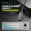 Kabel połączeniowy hybrydowy HDMI AOC | HDMI-A męski-męski | HDMI 2.1 | UHD-2 8K@60Hz | 48Gbps |HDR, eARC, HDCP 2.2, CEC | 20m