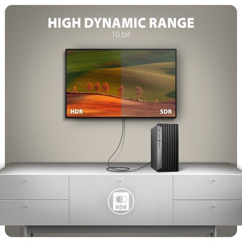 RVD-HI20C2 Adapter aktywny DisplayPort -> HDMI 1.4, 4K/60Hz, kabel 1,8m
