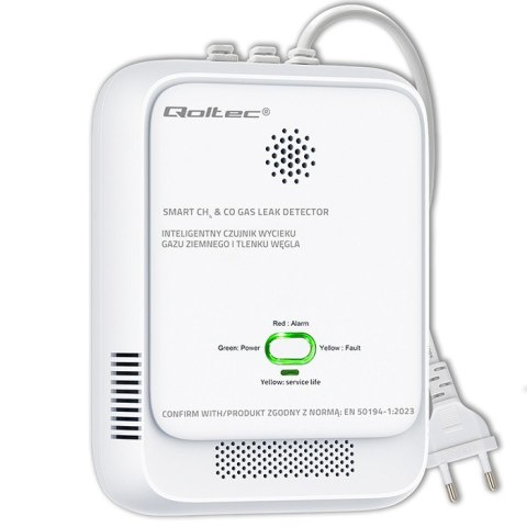 Czujnik wycieku gazu i tlenku węgla | alarm 85dB | LED