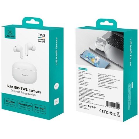 Słuchawki bluetooth 6.0 E05 TWS białe