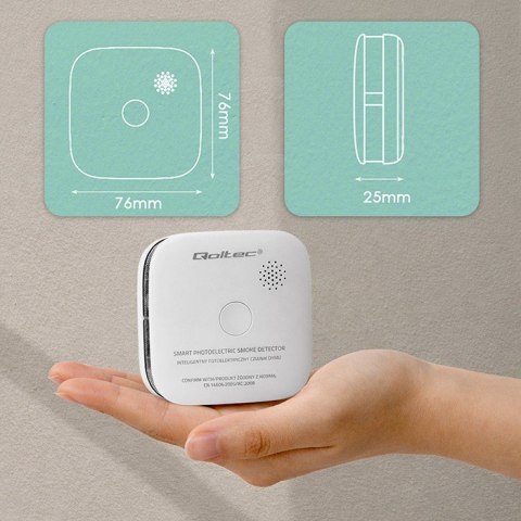 Bezprzewodowy czujnik dymu z baterią | alarm 85dB | LED