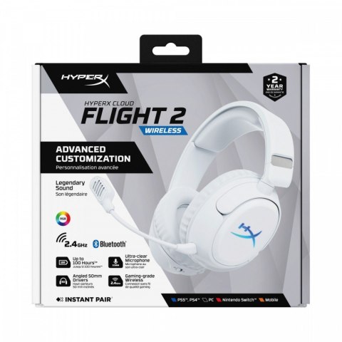 Zestaw słuchawkowy Cloud Flight 2 - Gaming Biały - B5VC5AA
