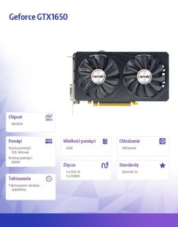 Karta graficzna GeForce GTX1650 4GB GDDR6 128Bit DVI HDMI ATX Fan V6