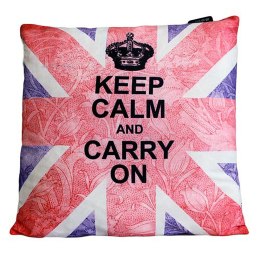 CUSCINI LETTERARI - Copricuscino in Juta lavata / Cotton pillow case KEEP CALM AND CARRY ON - Size 40x40cm