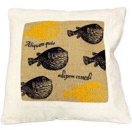CUSCINI LETTERARI - Copricuscino in Juta lavata / Cotton pillow case e Juta lavata ALIQUAM QUIS ADIPEM COMEDI - Size 40x40cm