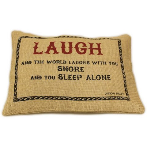 CUSCINI LETTERARI - Copricuscino in Juta lavata / Juta washed pillow case LAUGH - Size 38x25cm CUSCINI LETTERARI - Copricuscino in Juta lavata / Juta washed pillow case LAUGH - Size 38x25cm